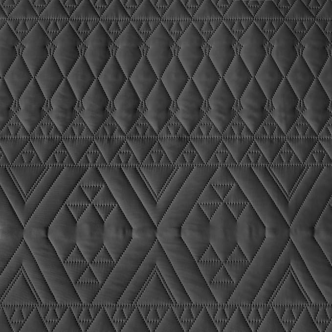 akkialla Twin Size Quilt Bedding Set,Black Lightweight Microfiber Soft Bedspreads,Modern Style Geoetric Pattern Coverlet Set for All Seasons,2 Piece(1 Quilt,1Pillow Sham)