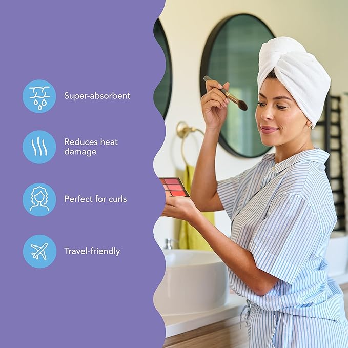 Turbie Twist 2-Pack Microfiber Hair Towel for Beauty, Travel, Gifting - Wrap Turban for Straight, Wavy & Curly Hair - Premium Personal Care- Golden Rod & Orangeade