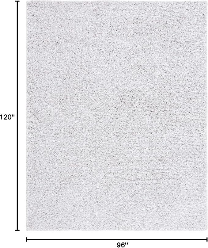 SAFAVIEH Area Rug 8x10 - Lindsay Shag Collection - Large - Grey, Non-Shedding & Easy Cleaning, Ultra Plush Thick Pile, Ideal for Living Room, Bedroom, Dining Space (LNS560F)