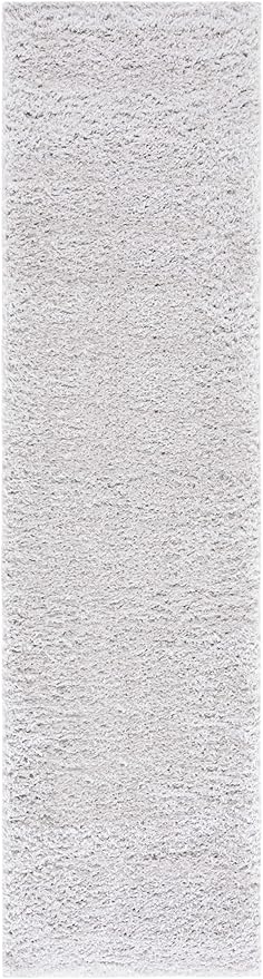 SAFAVIEH Lindsay Shag Collection Runner Rug - 8' Runner, Grey, Contemporary Design, Ideal for High Traffic Areas in Hallway, Bathroom & Kitchen (LNS560F-28)