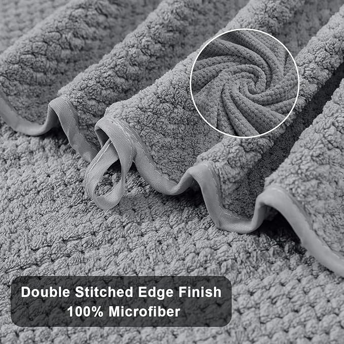 Gray Bath Towels Set 35x70 Inches - Luxury 600 GSM Oversized Bath Sheet Towel,Extra Large Microfiber - Quick Dry,Highly Absorbent,Super Soft Shower Towels Spa Hotel Bathroom Towel Set (4-Pack)