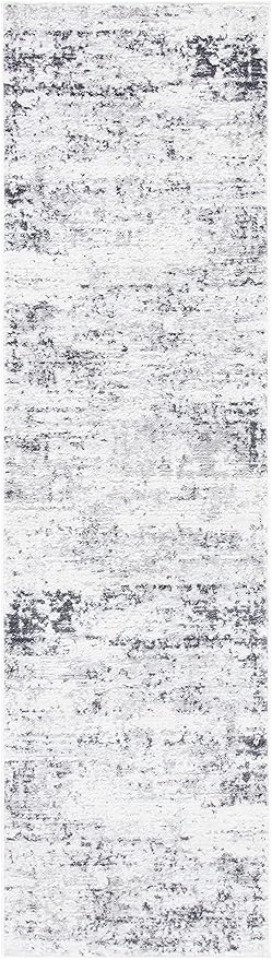 SAFAVIEH Amelia Collection Runner Rug - 2'2" x 20', Ivory & Grey, Modern Abstract Design, Non-Shedding & Easy Care, Ideal for High Traffic Areas in Living Room, Bedroom (ALA700C)