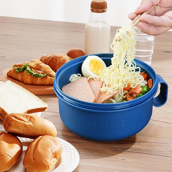 Ramen Cooker,Microwave Ramen Bowl,Ramen Noodle Bowl 48 oz, College Dorm Room Essentials for Girls for Boys, Apartment Essentials, BPA-Free. (pink)