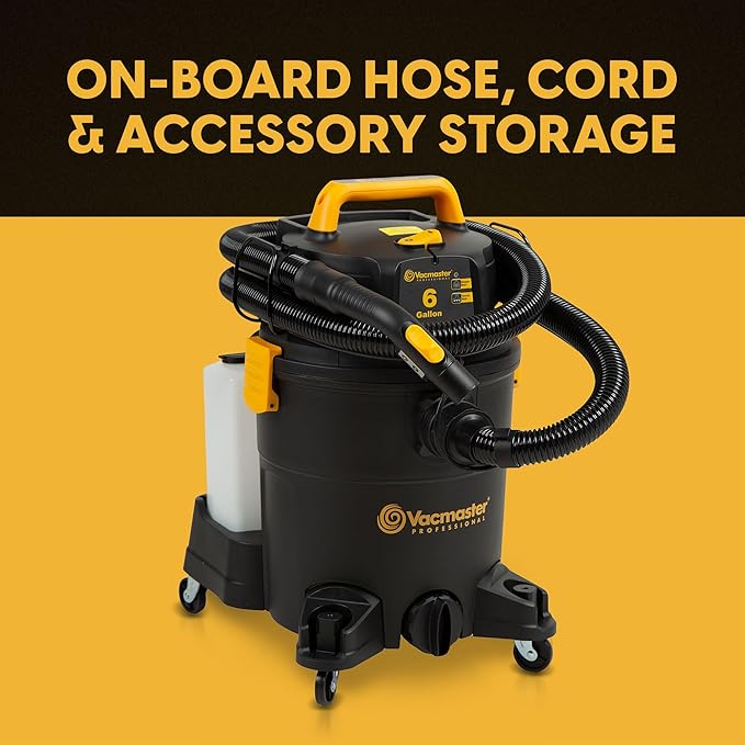 Vacmaster VK609PFR 0201 6 Gallon 5.5 Peak HP 3-in-1 Wet/Dry/Upholstery Shampoo Vacuum Cleaner