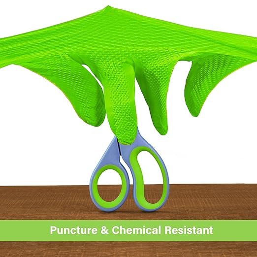1st Choice 6 mil Green Gloves, Disposable, Latex Free, Raised Diamond Grip, Mechanic Glove for Men, Large, 2 Cases of 1000