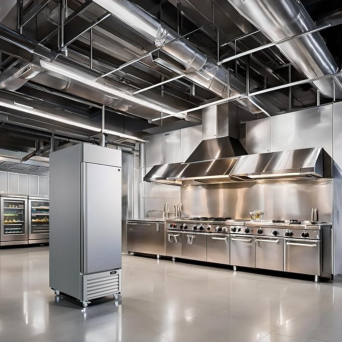 Kenmore Commercial Freezer – Upright Convertible Refrigerator, Frost Free, Congelador For Restaurant, Industrial Use, Cafe, Shop, Reach-In Full-Size 23 Cu.ft Stainless Steel