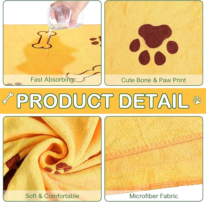 8 Pcs Dog Towels for Drying Dogs Cats Pet Towels Bulk Puppy Microfiber Quick Drying Paw Bath Bathing Supplies Absorbent for Medium Pets(Colorful,40 x 24 Inch)