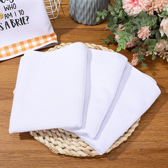Sublimation Kitchen Towel Blanks 16 x 24Inch, Microfiber Waffle Weave Sublimation Tea Towels Fast Drying Absorbent for Home Kitchen Gifts(24 Pieces)