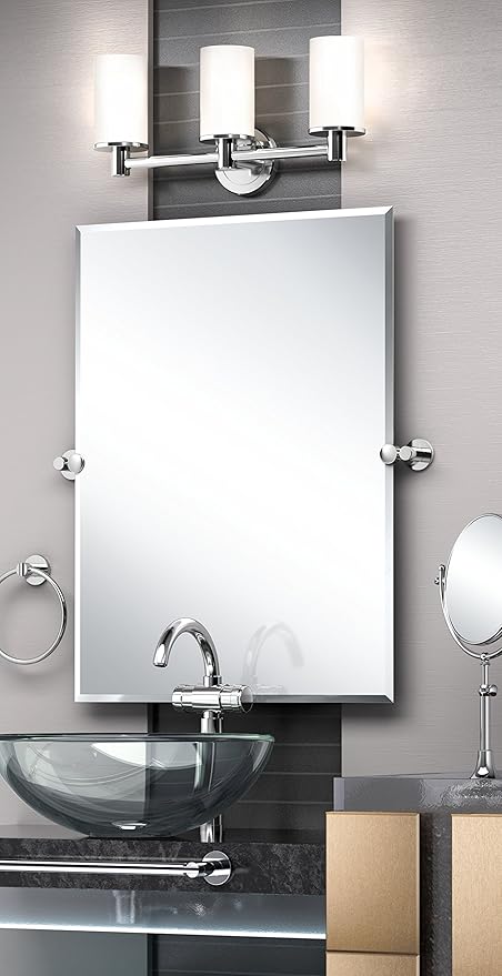 Gatco 4686 Channel Glass Shelf, Chrome/Wall Mounted 20.13" X 5.25" Tempered Glass/Floating Rectangle Glass Shelf for Bathroom