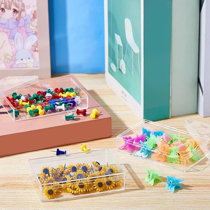 Blulu 8 Pcs Clear Acrylic Box with Lid Plastic Jewelry Mini Storage Box Mini Cube Containers for Candy and Tiny Jewelry Easter Party Favor(4.3 x 2.7 x 1 Inch,Classic Style)