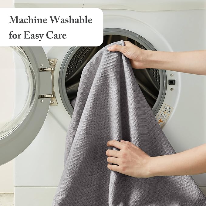 Madison Park Liquid Cotton Luxury Blanket Premium Soft Cozy 100% Ring Spun Cotton For Bed , Couch or Sofa, Full/Queen, Gray