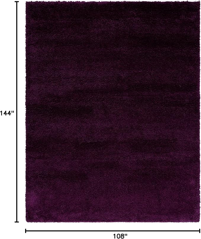 SAFAVIEH Santa Monica Shag Collection 9' x 12' Purple SGN725 Solid Non-Shedding Living Room Bedroom Dining Room Entryway Plush 2-inch Thick Area Rug