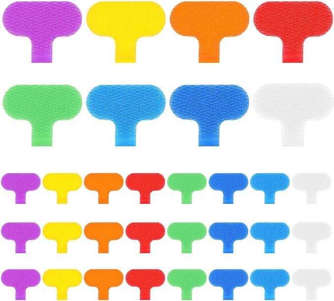 32 Pcs Cable Labels, Ymapinc Multi-Color Electronic Cable Labels Tags Writeable Cord Label for Computers Management Wire Tags Self-Adhesive Nylon Label