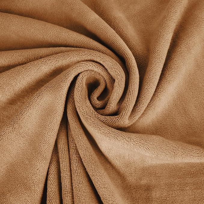 Large Microfiber Bath Towels Set of 2, 30" x 60", Oversized, Soft, Super Absorbent Fast Drying for Shower, Swimming, Sauna, Pool, Beach, Sport, Fitness, Yoga, Beige