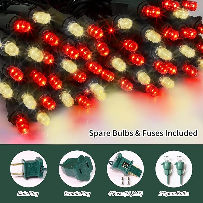 LAMPHOME Red Warm Valentine's String Lights Indoor Outdoor Waterproof,Expandable 21.6 Ft 100 LED Christmas Fairy Light Valentine's Day Garland Party Patio Bedroom Xmas Tree Galentine's Day Decoration