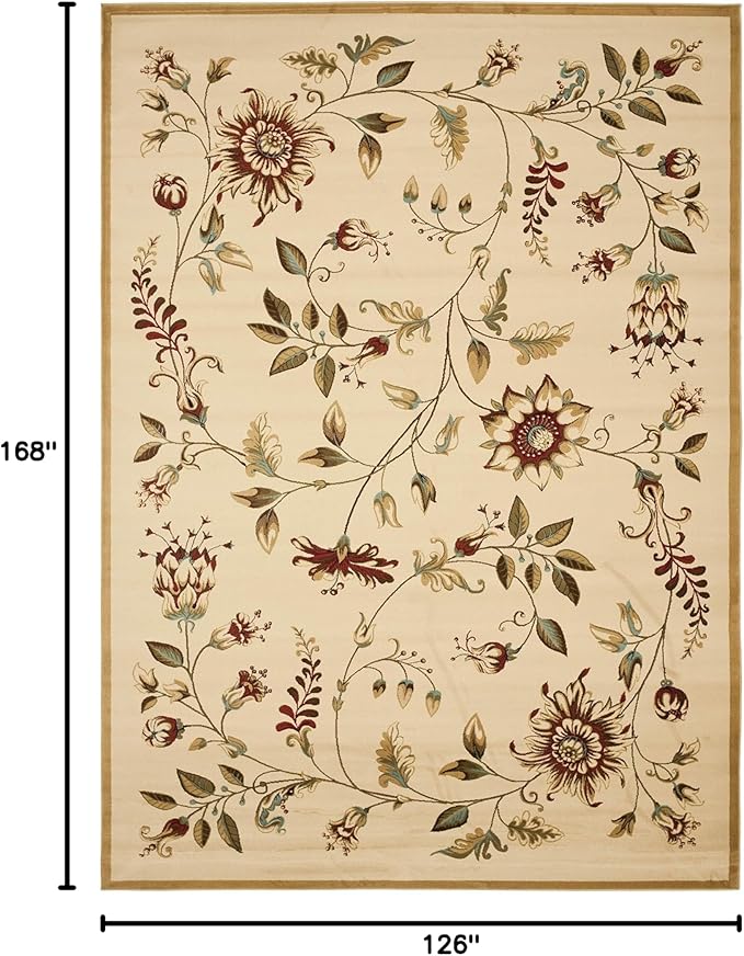 SAFAVIEH Lyndhurst Collection Area Rug - 10'6" x 14', Ivory & Multi, Non Shedding & Easy Care, Ideal for Living Room, Bedroom, Home Office, Dining Space (LNH552-1291-10)