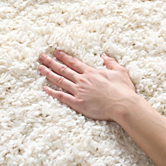 SAFAVIEH August Shag Collection Accent Rug - 3' x 5', Ivory, Solid Design, Non-Shedding & Easy Care, 1.5-inch Thick Ideal for High Traffic Areas in Entryway, Living Room, Bedroom (AUG200C)