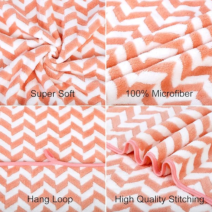 Microfiber Bath Towels, Bath Towel 2 Pack(30" x 60"), Oversized, Soft, Super Absorbent and Fast Drying, Multipurpose Use for Sports, Fitness, Yoga, Chevron Red