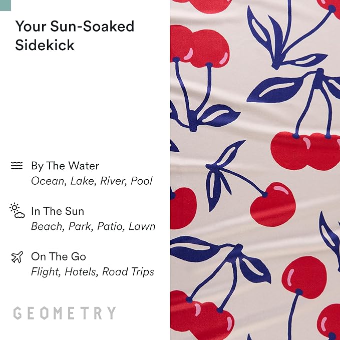 Micro-Loop Beach Towel – Spring & Summer Collection – Quick-Dry, Sand-Resistant, Ultra-Absorbent Compact Towel for Beach & Travel (Cherry Slush)
