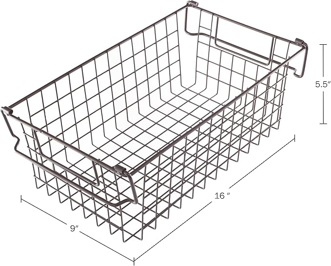 Set of 3 Storage Bins - Basket Set for Toy, Kitchen, Closet, and Bathroom Storage - Small, Medium, and Large Shelf Organizers by Home-Complete (Brown)