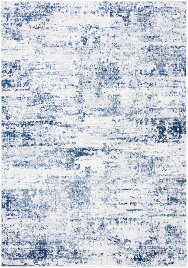 SAFAVIEH Amelia Collection Accent Rug - 2'2" x 4', Ivory & Navy, Modern Abstract Design, Non-Shedding & Easy Care, Ideal for High Traffic Areas in Entryway, Living Room, Bedroom (ALA700B)