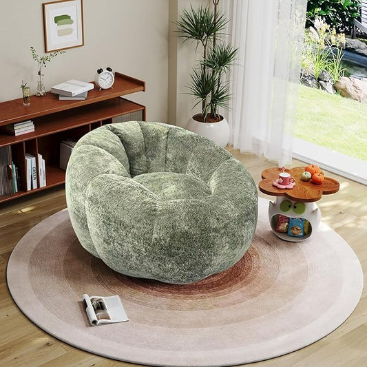 Bean Bag Chairs Large Bean Bag Couch for Adults Stuffed Sofa Chair Comfy Giant Bean Bag Chair with Spacious Design for Reading, Playing or Relaxing, Green