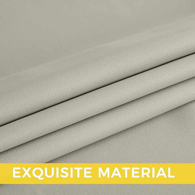 NICETOWN Room Darkening Draperies Curtains Panels, 2 Panels Natural W52 x L84