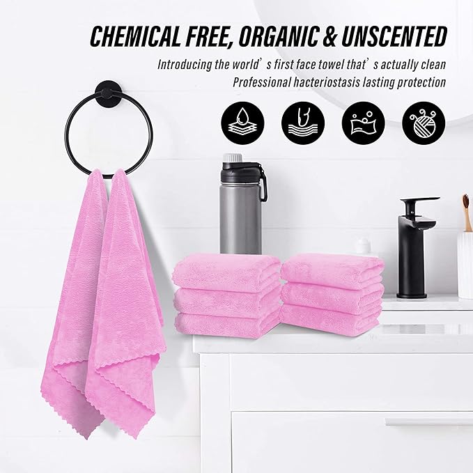 6 Pack Premium Hand Towels - Quick Drying - Microfiber Coral Velvet Highly Absorbent Towels - Multipurpose Use as Hotel, Bathroom, Shower, Spa, Hand Towel 16 x 28 inches (Frozen Berry)