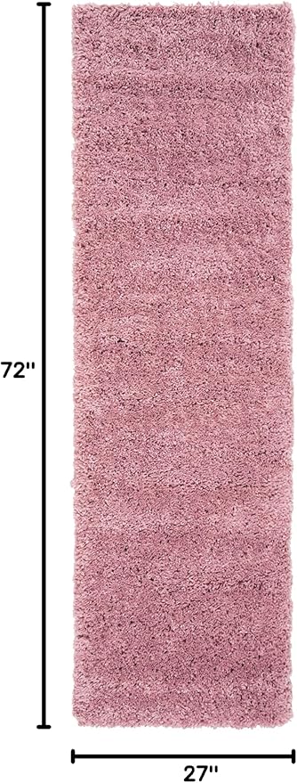 SAFAVIEH Fontana Shag Collection Runner - 2'3" x 6', Pink, Solid Pattern, Non-Shedding & Easy Care, 2-inch Thick, Ideal for The Living Room, Dining, Bedroom (FNT800U)