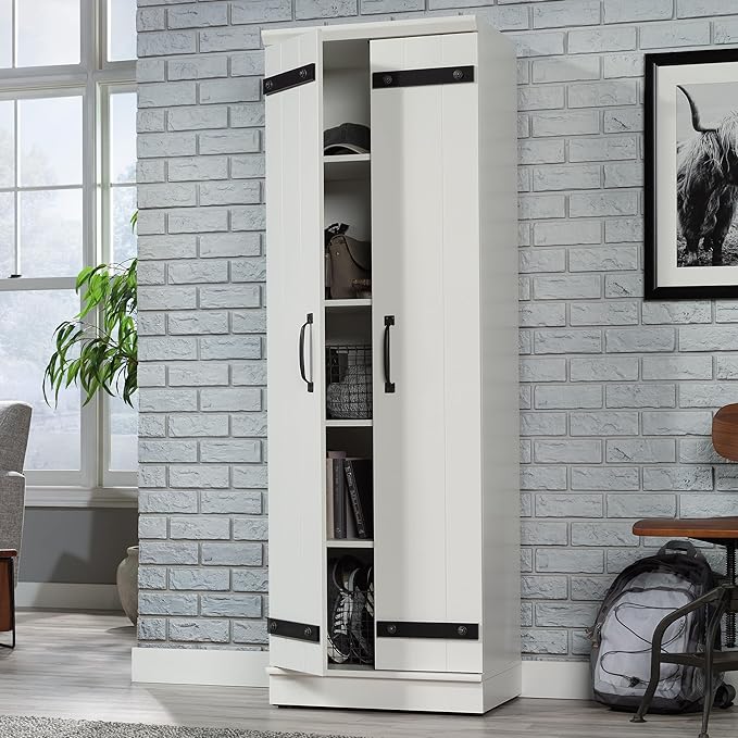 Sauder HomePlus 2-Door Kitchen Pantry Cabinet/Pantry cabinets, Soft White Finish