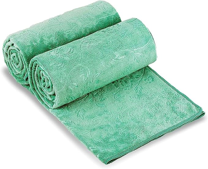 Extra Large Bath Sheets, 2 Pack, 35" x 70", Microfiber Absorbent & Quick Dry Bath Towels for Adult, Soft Bathroom Towels for Body, Sauna, Salon,Sport, Fitness, Yoga, Green