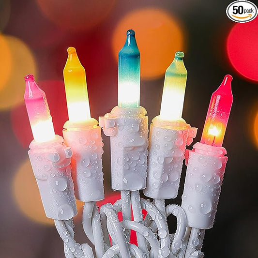 Easter Mini String Lights,13feet 50Count Christmas Light Set White Wire Plug in End-to-End Connectable for Indoor Outdoor Spring Party Yard Garden Patio Home Pastel Decor, Multicolored