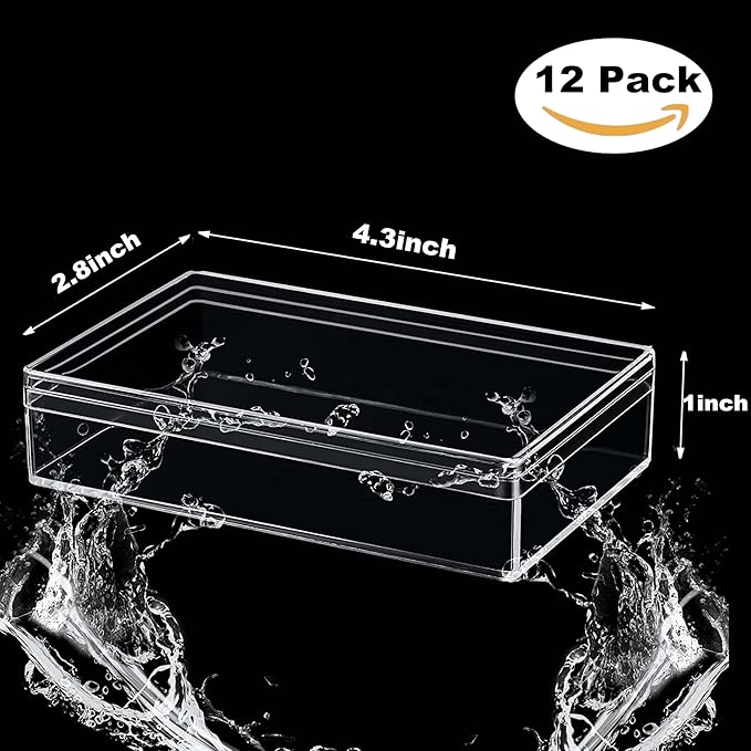 KissYou Acrylic Box Clear Boxes with Lid Small Rectangle Display Boxes Wedding Easter Party Favor Jewelry Storage Box for Decoration