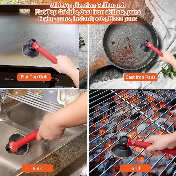 Grill Brush for Blackstone Flat Top Griddle,Safe Bristle-Free Cleaning Brush Tools, Barbecue Grill Cleaner, Grill Brush for Outdoor Grill, Grilling Accessories Gift for Men