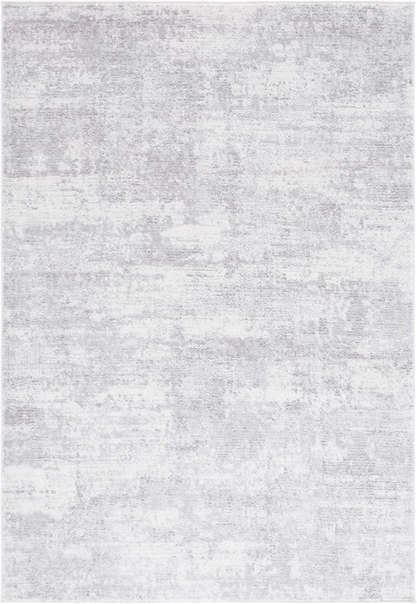 SAFAVIEH Amelia Collection Area Rug - 5'3" x 7'6", Ivory & Light Grey, Modern Abstract Design, Non-Shedding & Easy Care, Ideal for High Traffic Areas in Living Room, Bedroom, Dining (ALA700F-5)