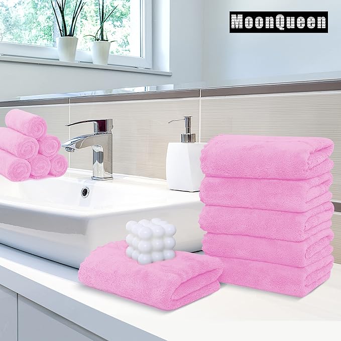 6 Pack Premium Hand Towels - Quick Drying - Microfiber Coral Velvet Highly Absorbent Towels - Multipurpose Use as Hotel, Bathroom, Shower, Spa, Hand Towel 16 x 28 inches (Frozen Berry)