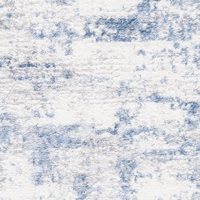 SAFAVIEH Amelia Collection Area Rug - 6' x 9', Ivory & Blue, Modern Abstract Design, Non-Shedding & Easy Care, Ideal for High Traffic Areas in Living Room, Bedroom (ALA700A)