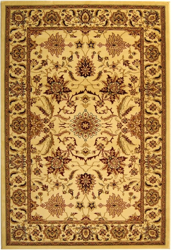 SAFAVIEH Lyndhurst Collection Area Rug - 5'3" x 7'6", Ivory & Ivory, Traditional Oriental Design, Non-Shedding & Easy Care, Ideal for High Traffic Areas in Living Room, Bedroom (LNH216A)