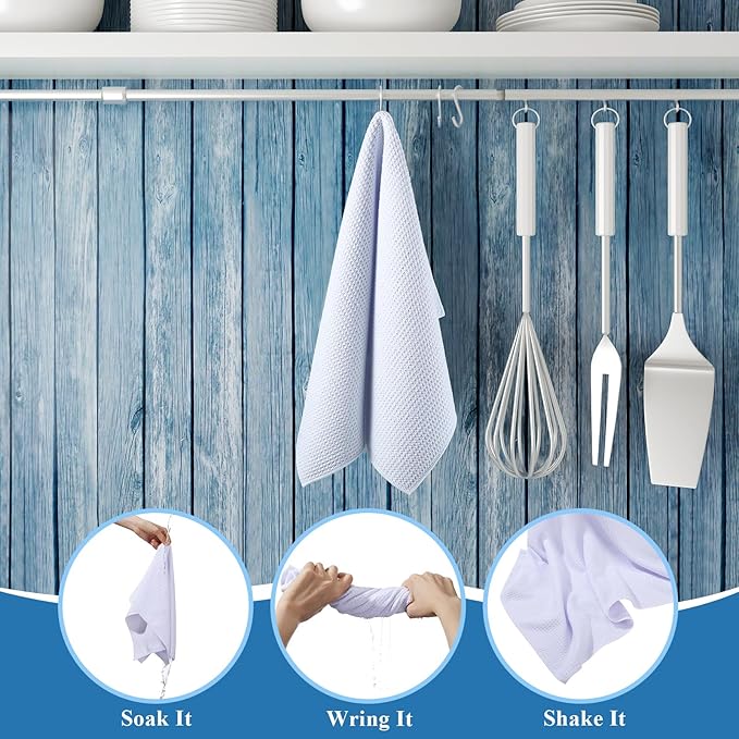 Sublimation Kitchen Towel Blanks 16 x 24Inch, Microfiber Waffle Weave Sublimation Tea Towels Fast Drying Absorbent for Home Kitchen Gifts(48 Pieces)