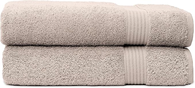 TowelSelections Soft and Absorbent Towels Cotton for Bathroom Hotel Shower Spa Gym, 2 Bath Towels Lunar Rock