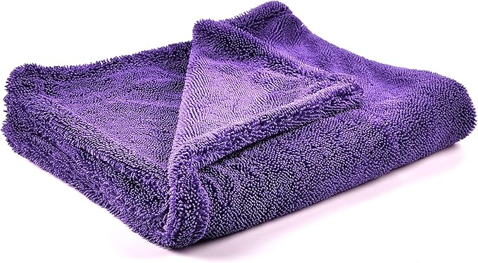 20" x 24" Universal Purple Car Drying Towel – 1200 GSM Rinse-Free Double-Sided Microfiber – Plush, Super Absorbent Towel for Car Wash & Detailing