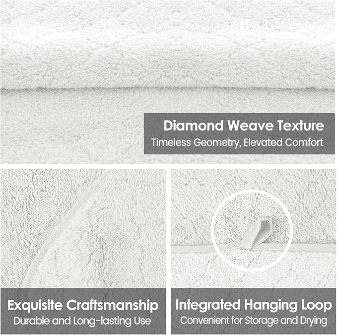 Microfiber Bath Towels Set of 2, 30 in x 60 in, Oversized, Ultra Soft, Super Absorbent, Fast Drying, No Fading Large Bathroom Towel Set for Sport, Travel, Fitness, SPA,Yoga (Coral Fleece - White)