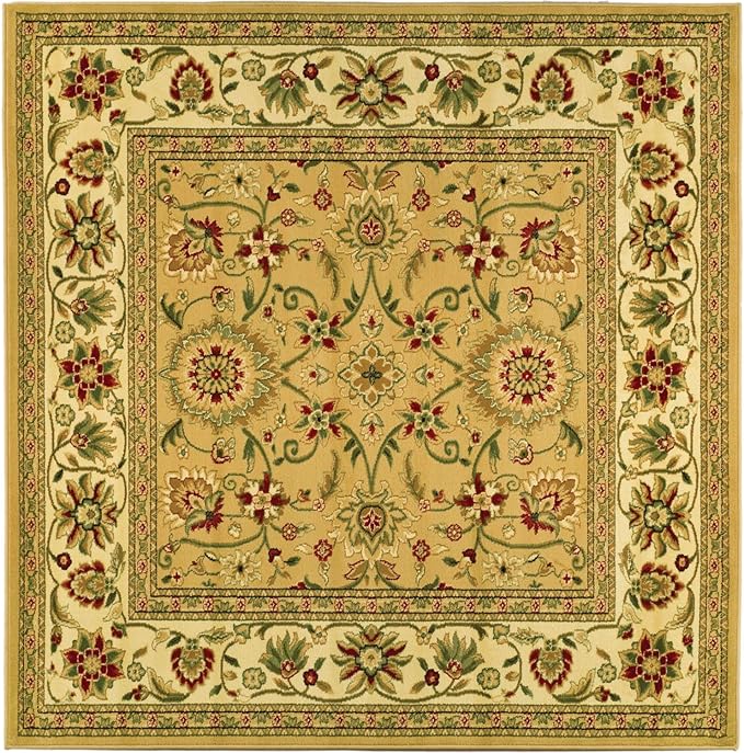 SAFAVIEH Lyndhurst Collection Area Rug - 3'3" Square, Beige & Ivory, Traditional Oriental Design, Non-Shedding & Easy Care, Ideal for High Traffic Areas in Living Room, Bedroom (LNH212D)