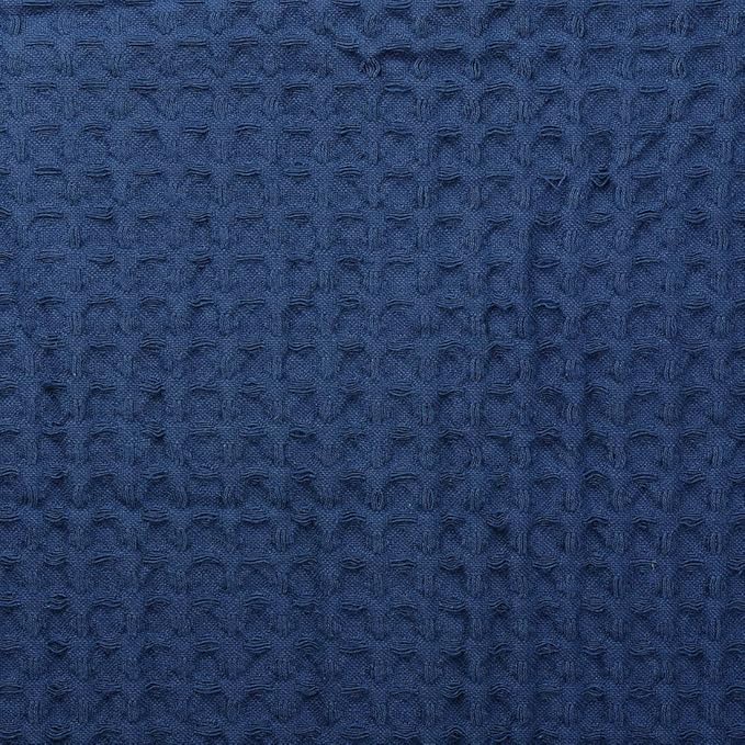 HILLFAIR 100% Combed Cotton Blanket– Queen Size Bed Blanket– Warm Soft All Season Breathable Lightweight Summer Blankets– Waffle Weave Home Decor Bed Blanket- Navy Queen Bed Cotton Blankets/Bedcover