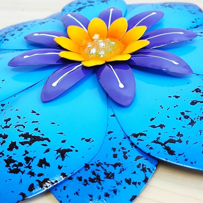 LITIALLY Outdoor Metal Flower Wall Art, New Creative Cute Metal Flower Decorations, Wall Art Decor for Indoor Outdoor Porch Decor Space