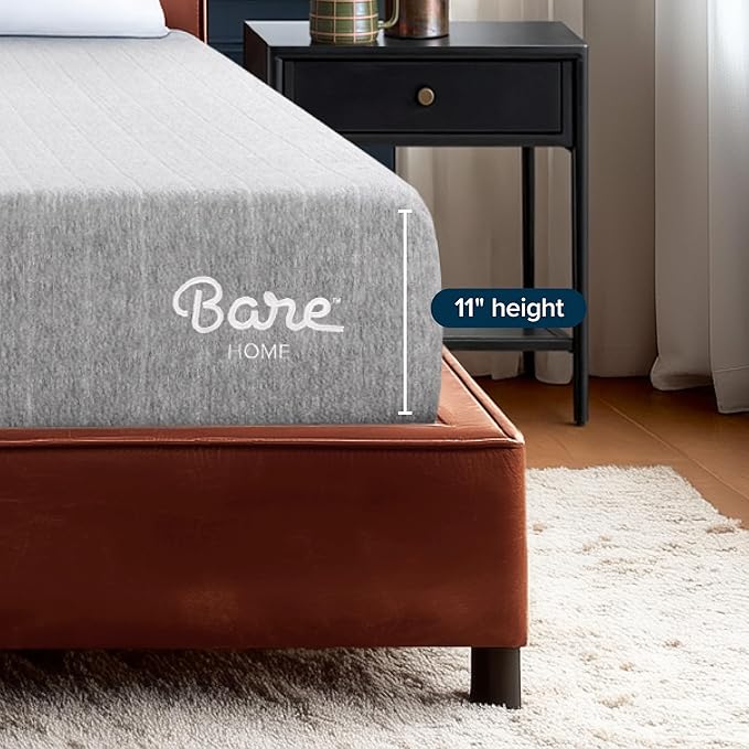 Bare Home Twin Mattress - Medium Firm - Extra Thick Visco Elastic Memory Foam - CertiPUR-US Certified - Support & Pressure Relief - Minimal Motion Transfer - 100 Night Trial
