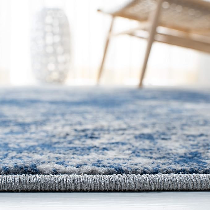 SAFAVIEH Brentwood Collection X-Large Area Rug - 12' x 18', Grey & Navy, Modern Abstract Design, Non-Shedding & Easy Care, Ideal for High Traffic Areas in Living Room, Bedroom (BNT822G)