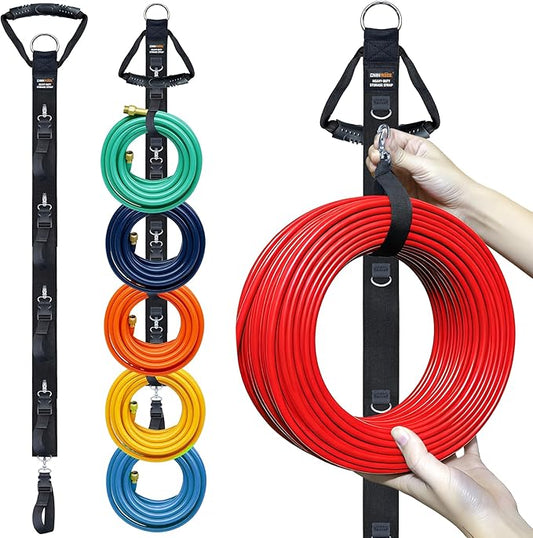 Extension Cord Organizer Holder 2-Pack 5 Detachable Straps, Cable Management, Cord Storage Organizer for Dual Hanging Modes, Heavy Duty Hook for Garage, Garden, Workshop, School