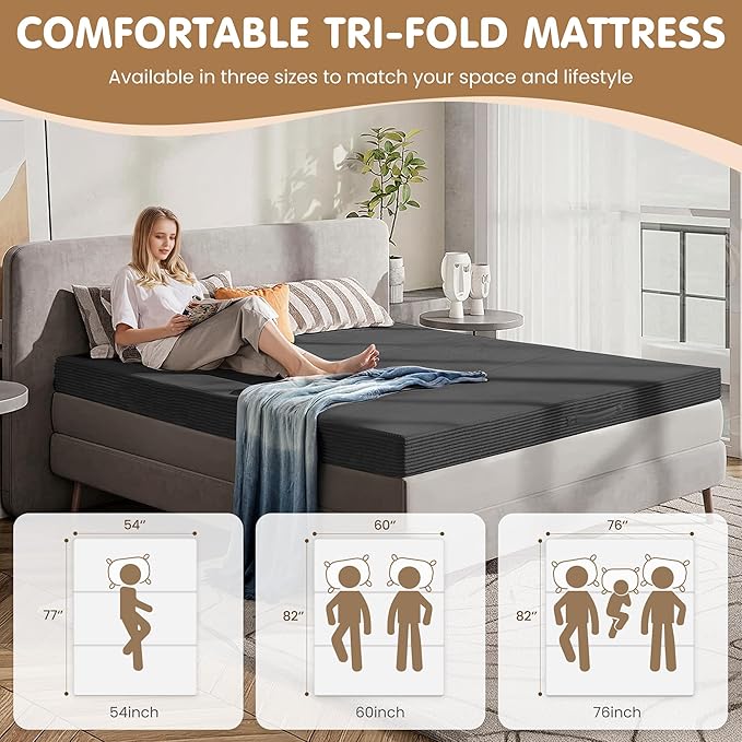 Convertible Sofa Bed Full,5-in-1 Tri-Fold Boneless Couch with Removable Armrests & Handle,Corduroy Futon Sleeper Sofa,Floor Folding Mattress Pull Out Bed for Small Space Apartment Living Room Bedroom