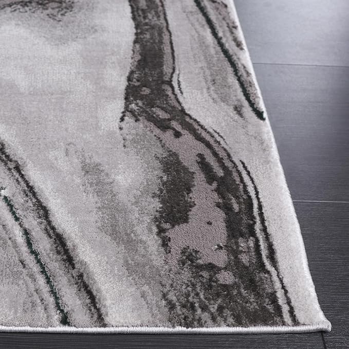SAFAVIEH Craft Collection Runner Rug - 2'3" x 14', Grey & Green, Modern Abstract Design, Non-Shedding & Easy Care, Ideal for High Traffic Areas in Living Room, Bedroom (CFT819Y)